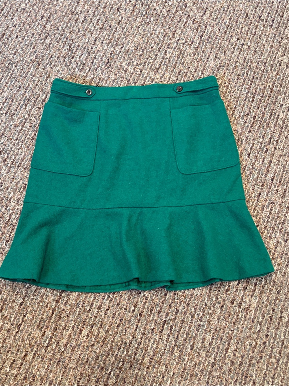 Maeve Emerald Green Ruffle Hem Skirt